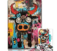 Puzzles pour Adultes 1000 Bisons Abstraits, Jouets addictifs pour stimuler l'intelligence cérébrale, liste de souhaits avec Père Noël pour Les Enfants de 14 Ans et Plus, 38x26cm