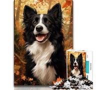 Puzzles pour Adultes 1000 Border Collie tombé 1000 pièces pour Adolescents, Anti-Stress, défi Difficile, décoration d'intérieur Unique et Cadeaux (Taille 75x50cm)