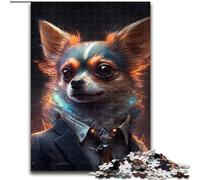 Puzzles pour Adultes 1000 Boss Chihuahua Puzzle 1000 pièces pour Noël et Le Nouvel an, Taille du Cadeau de Vacances : 38x26cm