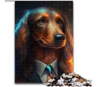 Puzzles pour Adultes 1000 Boss Doberman en Bois, Cadeau DIY Amusant adapté à la décoration de la Maison, du Salon, du Bureau 50x75cm pour Un Jeu interactif en Famille