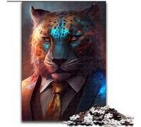 Puzzles pour Adultes 1000 Boss Leopard 1000 pièces Puzzle Parfait pour Noël et Le Nouvel an, Taille du Cadeau de Vacances : 38x26cm