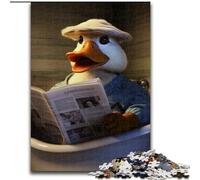 Puzzles pour Adultes 1000 Canard lisant Un Journal Puzzles pour Adultes 1000 pièces Casse-tête Stimulant pour Les Adolescents, Parfait pour la décoration intérieure ou comme Cadeau Taille : 38x26cm