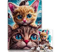 Puzzles pour Adultes 1000 Chats et Chatons 1000 pièces pour Adultes idéal comme Cadeau pour Toute la Famille Convient pour Et 14 26x38cm