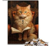 Puzzles pour Adultes 1000 Chats lisant Un Livre en Bois, Cadeau Amusant à Faire soi-même, adapté à la décoration de la Maison, du Salon, du Bureau, 50x75cm, pour Un Jeu interactif en Famille
