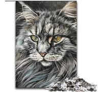 Puzzles pour Adultes 1000 Chats Maine Coon, adaptés aux Personnes de 14 Ans et Plus Difficile à compléter mais Amusant et Humoristique Superbe Cadeau (Taille 50x75cm)