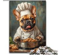 Puzzles pour Adultes 1000 Chef Bulldog pour Les 14 Ans et Plus Beau Jeu de Conception Beau Jeu de Conception Excellent Cadeau (Taille 26x38cm)