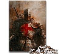 Puzzles pour Adultes 1000 Chevaliers médiévaux pour Adolescents, Jeu Stimulant, Jouets, décoration Murale, Cadeaux d'anniversaire et de Noël Uniques 38x26cm