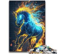 Puzzles pour Adultes 1000 Chevaux avec des éclairs Puzzles pour Adolescents, Jeu Stimulant pour est idéal comme Cadeau pour Toute la Famille 50x75cm