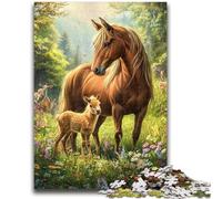 Puzzles pour Adultes 1000 Chevaux Convient aux 14 Ans et Plus Jeu de Jouets intellectuels Jeu éducatif pour Anniversaire et Noël 26x38cm