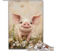 Puzzles pour Adultes 1000 cochons aquarelles, Anti-Stress, défi Difficile, Cadeaux du Père Noël Secret, à partir de 14 Ans (Taille 50x75cm)