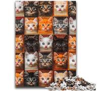 Puzzles pour Adultes 1000 collages de Chats Jeu éducatif Familial Offrez des Cadeaux pour Toute la Famille à partir de 14 Ans 26x38cm