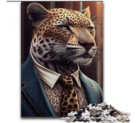 Puzzles pour Adultes 1000 Costumes de Jaguar en Bois, idée Cadeau Unique pour décoration d'intérieur 50x75cm, Parfait pour la décoration intérieure, Les Anniversaires, Les fêtes et Les Cadeaux.