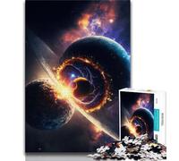 Puzzles pour Adultes 1000 Couleurs de planètes spatiales Puzzles pour Adolescents Jeu Stimulant pour est idéal comme Cadeau pour Toute la Famille 38x26cm