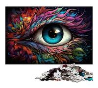 Puzzles pour Adultes 1000 Couleurs Fantasy Art Dragon Eyes Puzzles pour Adultes Enfants Puzzle en Bois Apprentissage Jouet éducatif 1000 pièces (75x50cm)