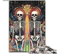 Puzzles pour Adultes 1000 crânes colorés pour Les 14 Ans et Plus Superbe Jeu de Conception Superbe Jeu de Conception Superbe Cadeau (Taille 26x38cm)