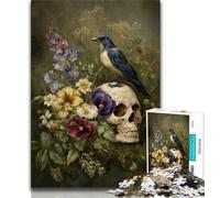 Puzzles pour Adultes 1000 crânes et Corbeaux, Aidez Le Cerveau à exercer des Jouets addictifs pour cultiver la Patience Collection d'artistes, Beaux-Arts 38x26cm