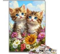 Puzzles pour Adultes 1000 Deux Chats, Jouets de Divertissement Familial, idéal comme Cadeau pour Toute la Famille à partir de 14 Ans (Taille 50x75cm)