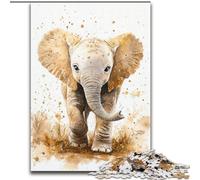 Puzzles pour Adultes 1000 éléphants aquarelles, Anti-Stress, défi Difficile, Cadeaux du Père Noël Secret, à partir de 14 Ans (Taille 50x75cm)
