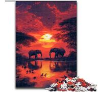 Puzzles pour Adultes 1000 éléphants d'Afrique, à partir de 14 Ans, Jeux éducatifs, Jouets à Faire soi-même, œuvres d'art, Cadeau (Taille 50x75cm)