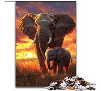 Puzzles pour Adultes 1000 éléphants d'Afrique, Jouets de Jeu, Chaque pièce est Unique - Jeu Familial Stimulant et Amusant pour Les 14 Ans 50x75cm