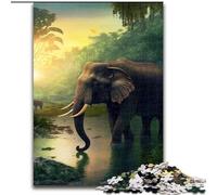 Puzzles pour Adultes 1000 éléphants Puzzle Animal en Carton, développe Les compétences de Coordination œil-Main, Parfait pour Les Cadeaux d'anniversaire 1000 pièces(26x38cm)