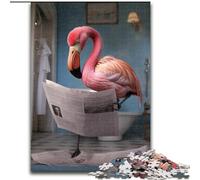 Puzzles pour Adultes 1000 Flamingo lisant Un Journal Puzzles pour Adultes 1000 pièces Casse-tête Stimulant pour Les Adolescents, Parfait pour la décoration intérieure ou comme Cadeau Taille : 38x26cm