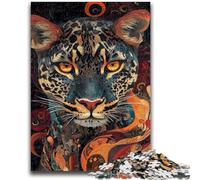 Puzzles pour Adultes 1000 Flamme Léopard pour 14 Ans et Plus Jeu de réflexion Meilleur Cadeau pour Adultes et Adolescents 50x75cm
