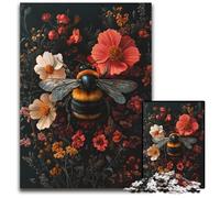 Puzzles pour Adultes 1000 Fleurs d'abeilles Puzzles en Carton pour Les Adolescents, Les Couples et Les Amis pour Les Anniversaires, Noël 26x38cm