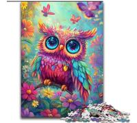 Puzzles pour Adultes 1000 Fleurs de Hibou Jeu Stimulant et Jeu Familial Idéal comme Cadeau pour Toute la Famille 26x38cm