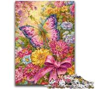 Puzzles pour Adultes 1000 Fleurs et Papillons, défi d'intelligence cérébrale, Jouets addictifs, Cadeau Amusant pour Les 14 Ans et Plus, 26x38cm