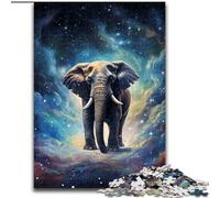 Puzzles pour Adultes 1000 Galaxies Éléphants Puzzles en Bois, Convient pour Les Anniversaires, Halloween, Thanksgiving, Pâques 1000 pièces(50x75cm)