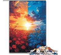 Puzzles pour Adultes 1000 Glace et Feu Ciel Fabriqué en Bois, ce Qui en Fait Un Excellent Cadeau pour s'amuser en Famille 50x75cm Décoration DIY Cadeaux de Vacances stimulants pour Le Cerveau