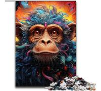 Puzzles pour Adultes 1000 gorilles colorés en Carton, Cadeau de Noël, idéal pour Le Bureau, la Chambre, Le Salon, 1000 pièces(26x38cm)