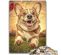Puzzles pour Adultes 1000 Happy Corgi Family Fun pour Un pour Toute la Famille à partir de 14 Ans 26x38cm