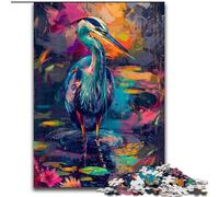 Puzzles pour Adultes 1000 hérons orchidées colorés en Bois, pour Adolescents à partir de 14 Ans, décoration d'intérieur 50x75cm, décoration Artistique DIY, Cadeau d'anniversaire idéal