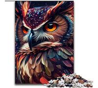 Puzzles pour Adultes 1000 hiboux colorés en Bois, Jouets Cadeaux éducatifs intellectuels décompressants Amusants Jeu Familial 50x75cm pour Jeu interactif Familial