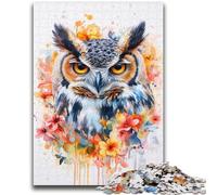 Puzzles pour Adultes 1000 Hiboux mystérieux, Un pour Toute la Famille à partir de 14 Ans, 50x75cm