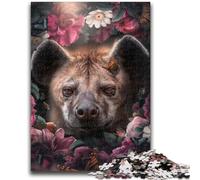 Puzzles pour Adultes 1000 hyènes Florales pour Jeu éducatif, Jouet de défi, idéal comme Cadeau pour Toute la Famille 26x38cm