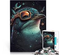 Puzzles pour Adultes 1000 “Illusion du Pingouin” Fait de Bois，Convient aux Personnes âgées de 14 Ans et Plus Jouet de défi Améliorer l'amour Entre Les Couples。Taille：50x75cm/19.6x29.5pouce