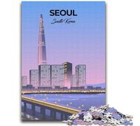Puzzles pour Adultes 1000 Illustrations de la Ligne d'horizon de Séoul, Jeu éducatif Familial, à Offrir en Cadeau à Toute la Famille, à partir de 14 Ans (Taille 38x52cm)