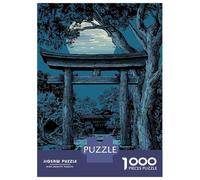 Puzzles pour Adultes 1000 Japanese Torii Gate Under Moonlight Puzzles pour Adultes Jeux De Société pour Passer Le Temps À La Maison Cadeaux pour Les Amis Et La Famille 70x50cm/1000pcs