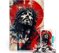 Puzzles pour Adultes 1000 “ Jésus-Christ” Fait de Bois,pour et à partir de 14 Ans et Plus Jeux Amusants en Famille Cadeau pour Les Anniversaires。Taille:50x75cm/19.6x29.5pouce