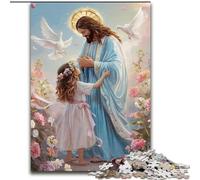 Puzzles pour Adultes 1000 Jésus, pour Les 14 Ans et Plus Chaque pièce est Unique - Jeu Amusant et Stimulant pour Toute la Famille Bon Cadeau (Taille 26x38cm)