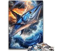 Puzzles pour Adultes 1000 Jeux éducatifs Blue Marlin Décoration de la Maison Jeu éducatif pour Anniversaire, Noël 38x26cm