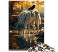 Puzzles pour Adultes 1000 Jeux éducatifs Corbeau et Loup Décoration d'intérieur Cadeau d'anniversaire, Cadeaux pour 14 Ans et Plus 50x75cm