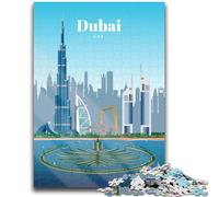 Puzzles pour Adultes 1000 Jeux éducatifs familiaux Visit Dubai, à Offrir en Cadeau à Toute la Famille à partir de 14 Ans (Taille 38x26cm)