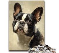 Puzzles pour Adultes 1000 Jeux éducatifs Happy Bulldog Décoration d'intérieur Cadeau d'anniversaire, Cadeaux pour 14 Ans et Plus 50x75cm