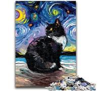 Puzzles pour Adultes 1000 Jeux éducatifs Pingouin du Ciel Nocturne Décoration de la Maison Jeu éducatif pour Anniversaire, Noël 50x75cm