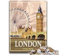 Puzzles pour Adultes 1000 Jeux éducatifs sur la Ville de Londres, Grande-Bretagne, décoration d'intérieur, Jeu éducatif pour Anniversaire, Noël (Taille 38x52cm)