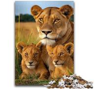 Puzzles pour Adultes 1000 Jeux éducatifs sur Le thème de la Famille des Lions d'Afrique, décoration d'intérieur, Cadeau d'anniversaire, Cadeaux pour Les 14 Ans et Plus, 38x26cm